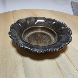 Vintage Sterling Silver Floral Shaped Bowl Heavy Weighs 66 Grams Hallmarked